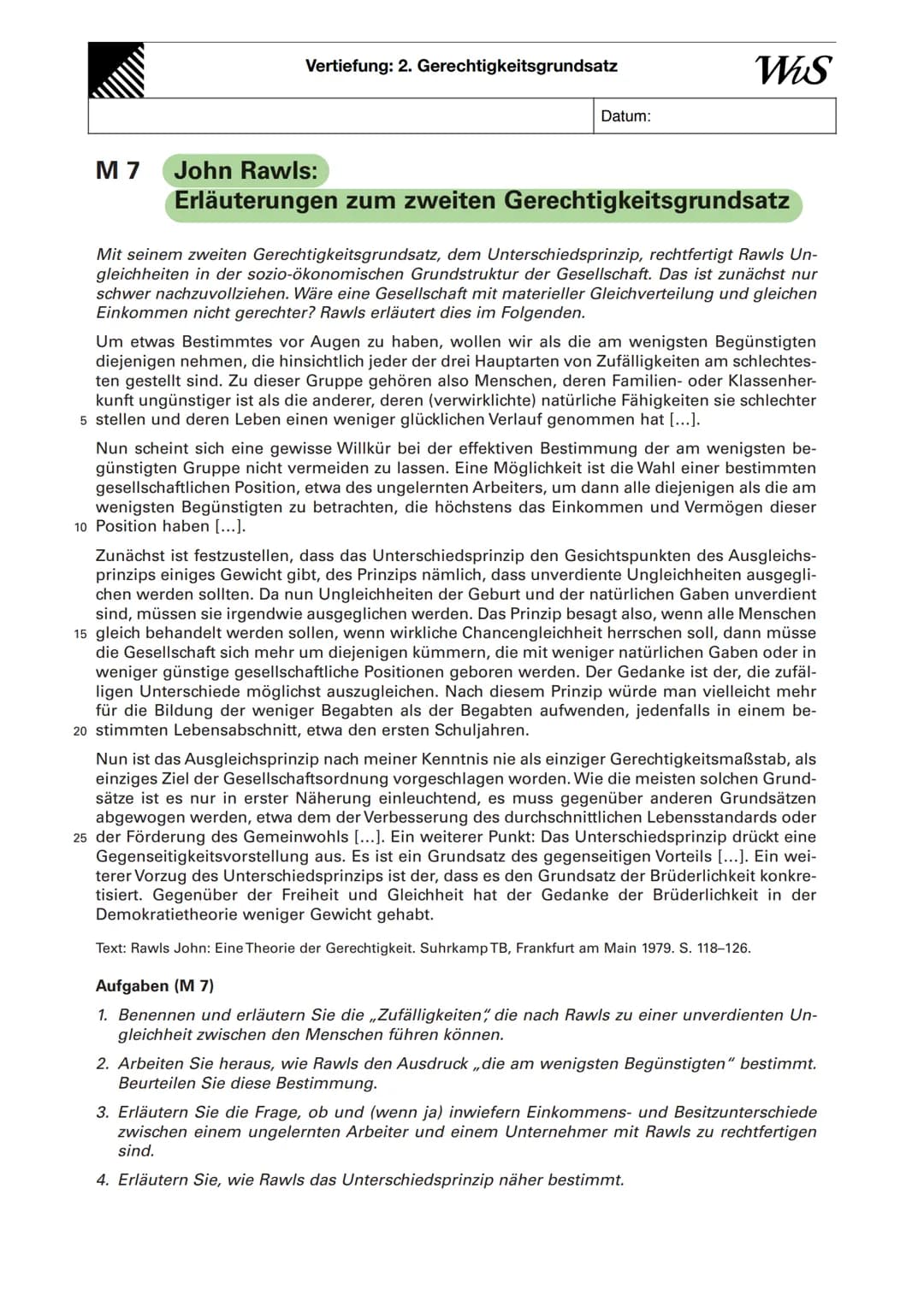 .
Was ist Gerechtigkeit? Merkmalbestimmung
Gleichbehandlung bedeutet nicht gleich Gerechtigkeit
verschiedene Positionen
Perelmom:
Gleichbeha