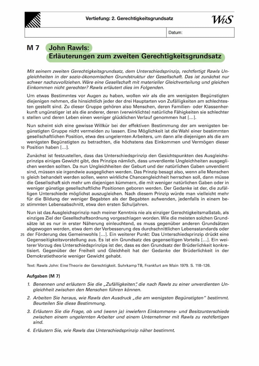 .
Was ist Gerechtigkeit? Merkmalbestimmung
Gleichbehandlung bedeutet nicht gleich Gerechtigkeit
verschiedene Positionen
Perelmom:
Gleichbeha
