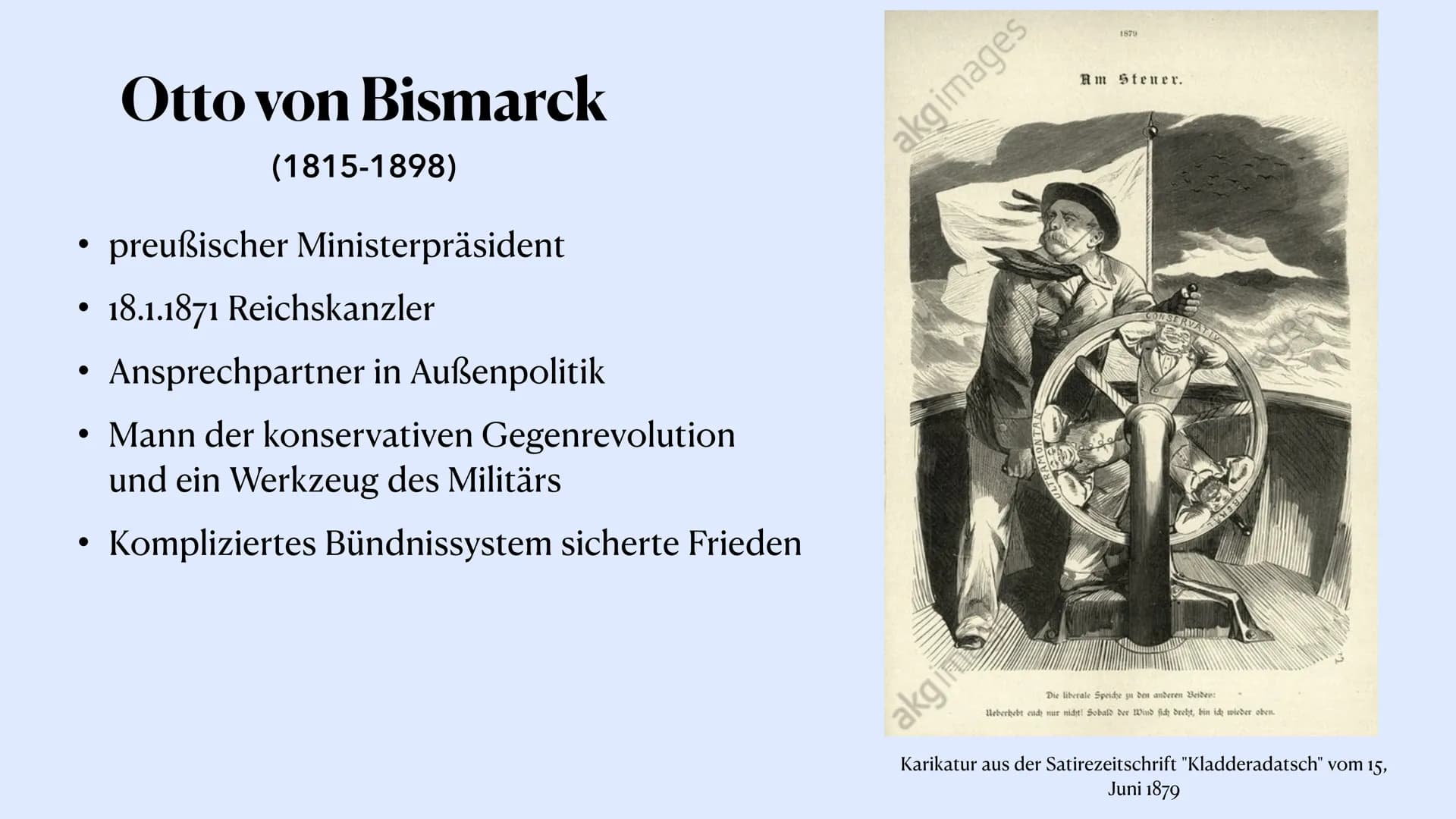 Bismarcks Bündnissystem
Otto von Bismarck
Malena Trapp, 5.1.22 ●
●
●
●
Bündnissystem
●
• Einzelne Bündnisse
Ausgangslage
Außenpolitik Bismar