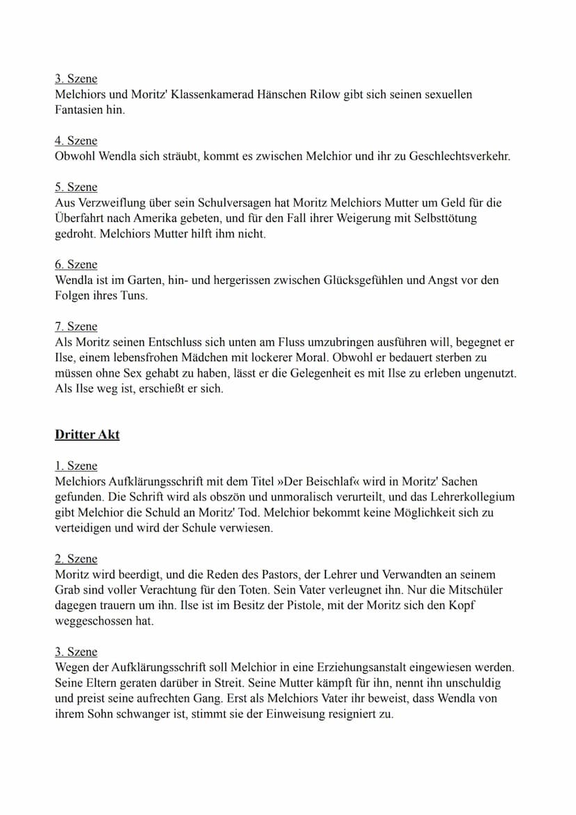 Szenen-Zusammenfassung des Dramas "Frühlingserwachen"
Erster Akt
1. Szene
An ihrem 14. Geburtstag wünscht Frau Bergmann, dass ihre Tochter W