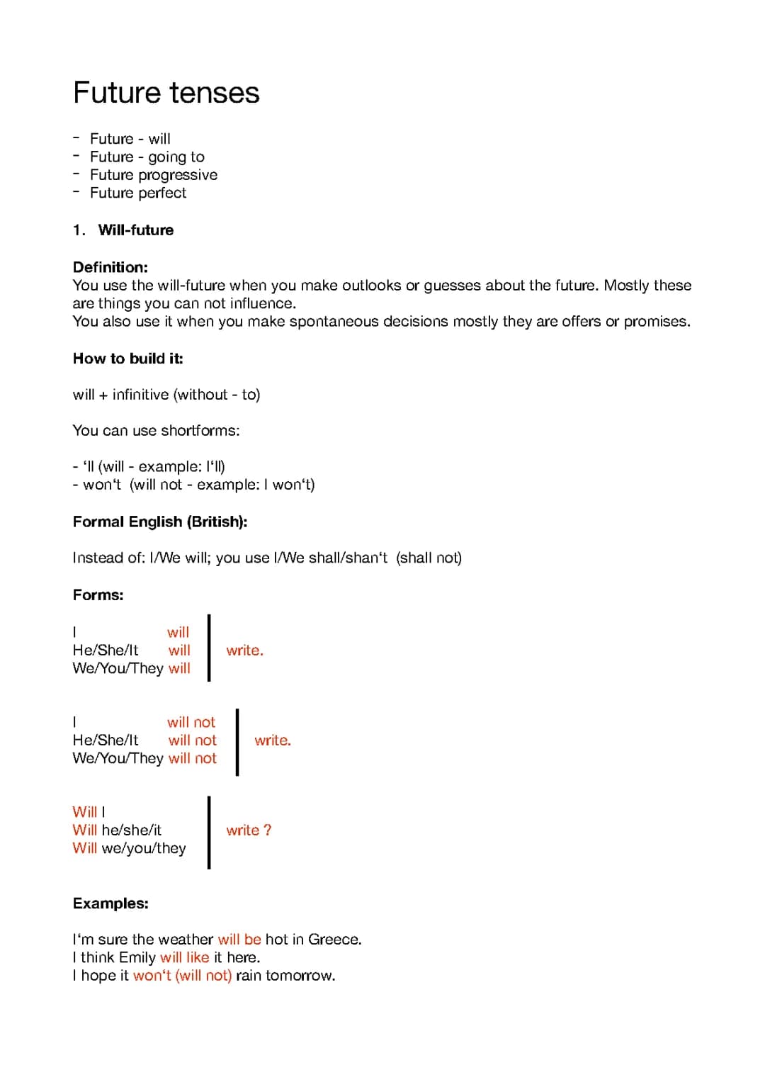 Future tenses
