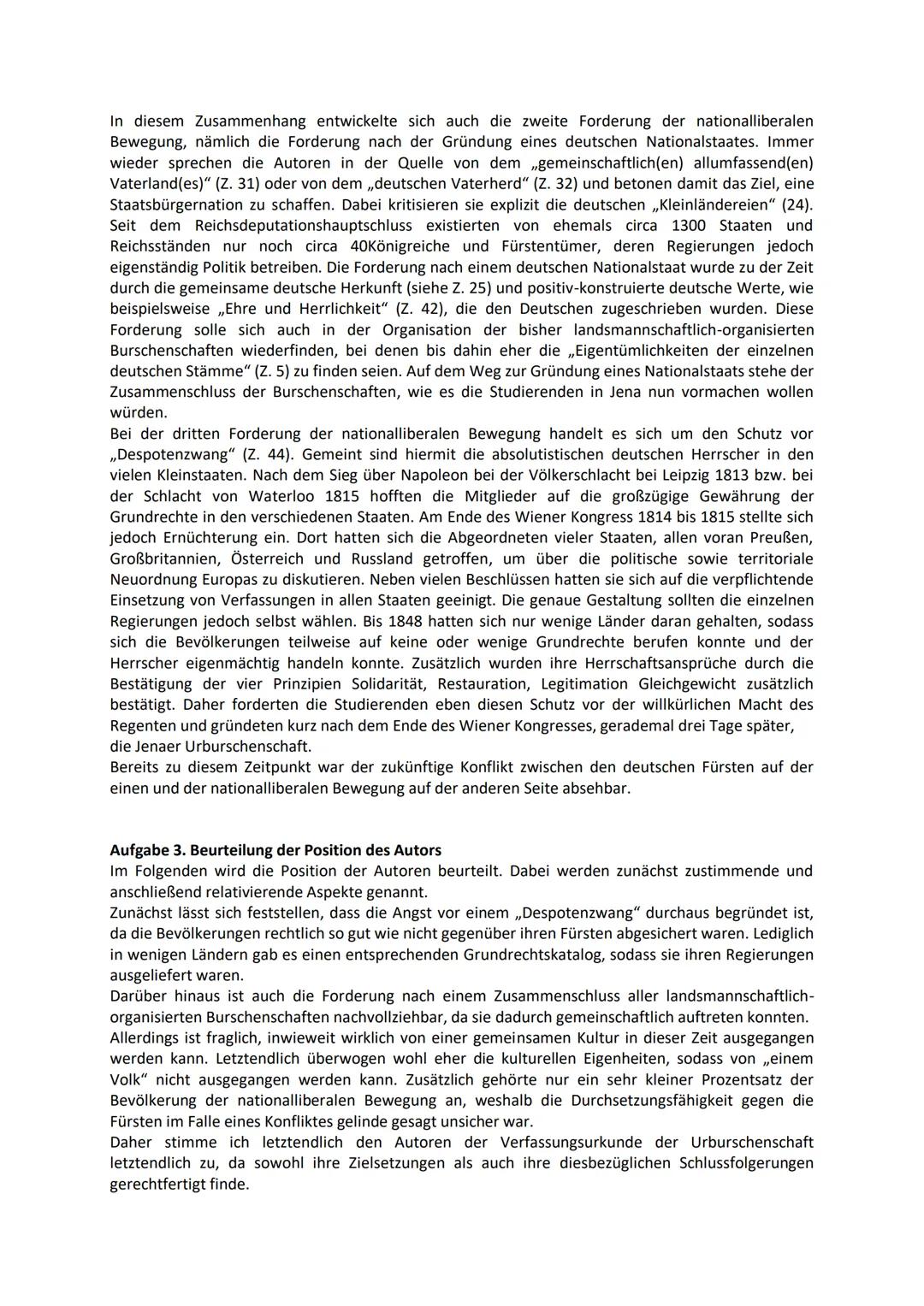 Quelleninterpretation zur Jenaischen Urburschenschaft

Aufgabe 1: Quellenanalyase
Bei der vorliegenden Primärquelle handelt es sich um die V