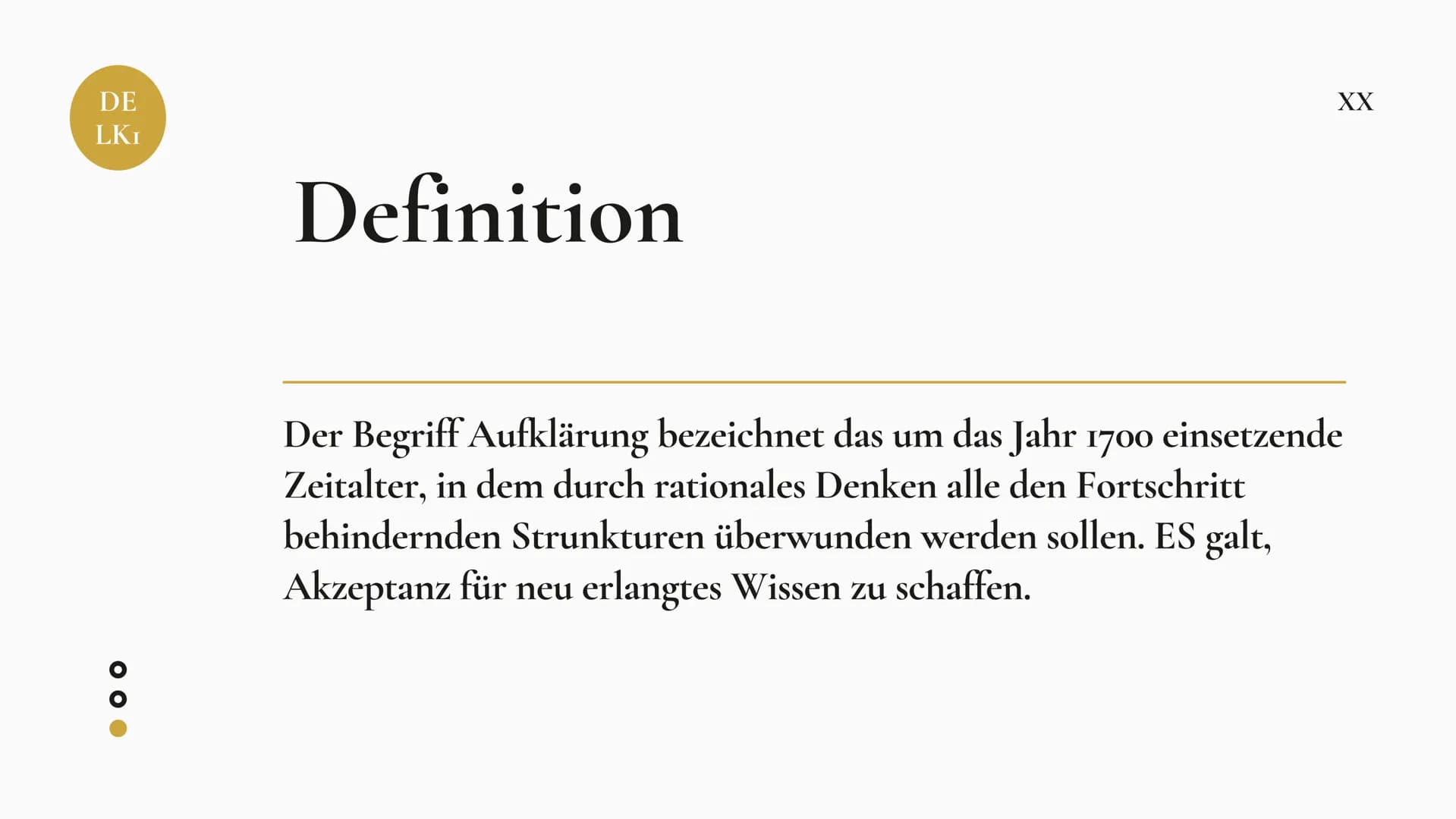 DE
LK₁
Die Epoche der
Aufklärung
08.09.2022 Deutsch LK1 Brinks
000 DE
LK₁
Inhalt
1. Definition
2. Grundgedanken
3. Menschenbild
4. Definitio