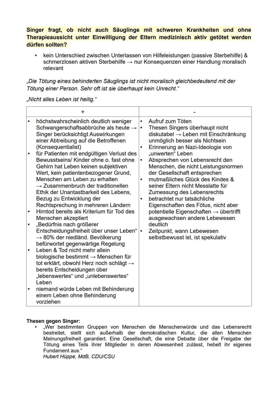 PETER SINGER-Präferenzutilitarismus
→ „beste Konsequenz" fördert Interessen der Betroffenen
Grundgedanken Peter Singers
LB S. 153-154
●
●
●
