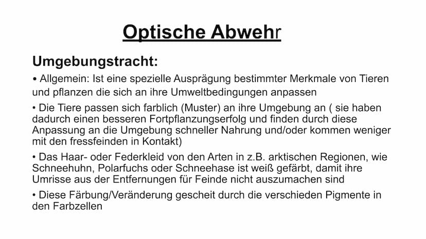 Verteidigungsstrategien -Flucht und Kampf
-Außenhülle
- Bewehrung
- Optische Abwehr
-Akustische Abwehr
- Chemische Abwehr
-Soziale Strategie