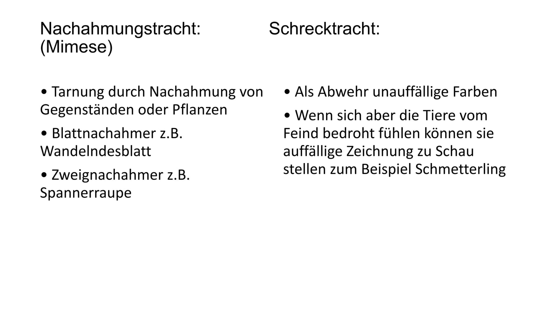 Verteidigungsstrategien -Flucht und Kampf
-Außenhülle
- Bewehrung
- Optische Abwehr
-Akustische Abwehr
- Chemische Abwehr
-Soziale Strategie