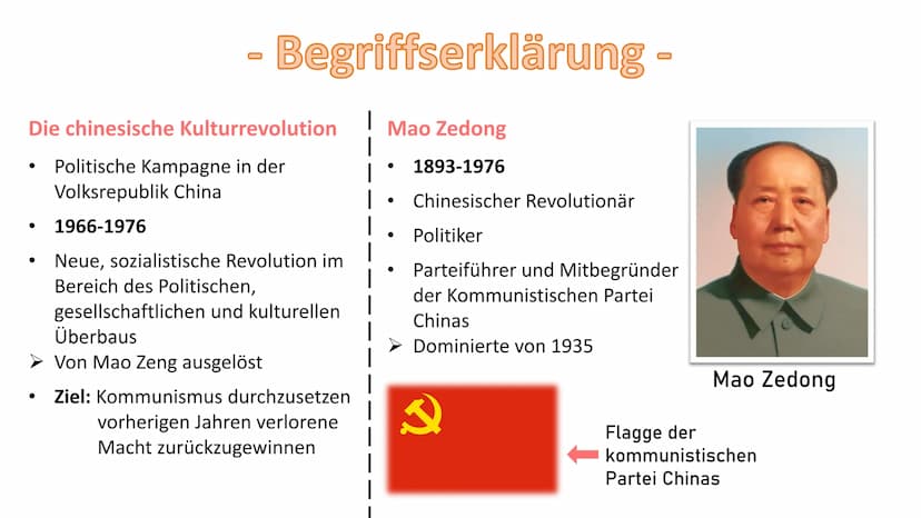 Die
chinesische
Kulturrevolatok Die chinesische Kulturrevolution
Politische Kampagne in der
Volksrepublik China
1966-1976
- Begriffserklärun