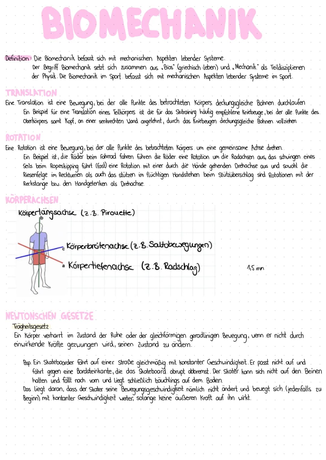 BIOMECHANIK
Definition: Die Biomechanik befasst sich mit mechanischen Aspekten lebender Systeme.
Der Begriff Biomechanik setzt sich zusammen