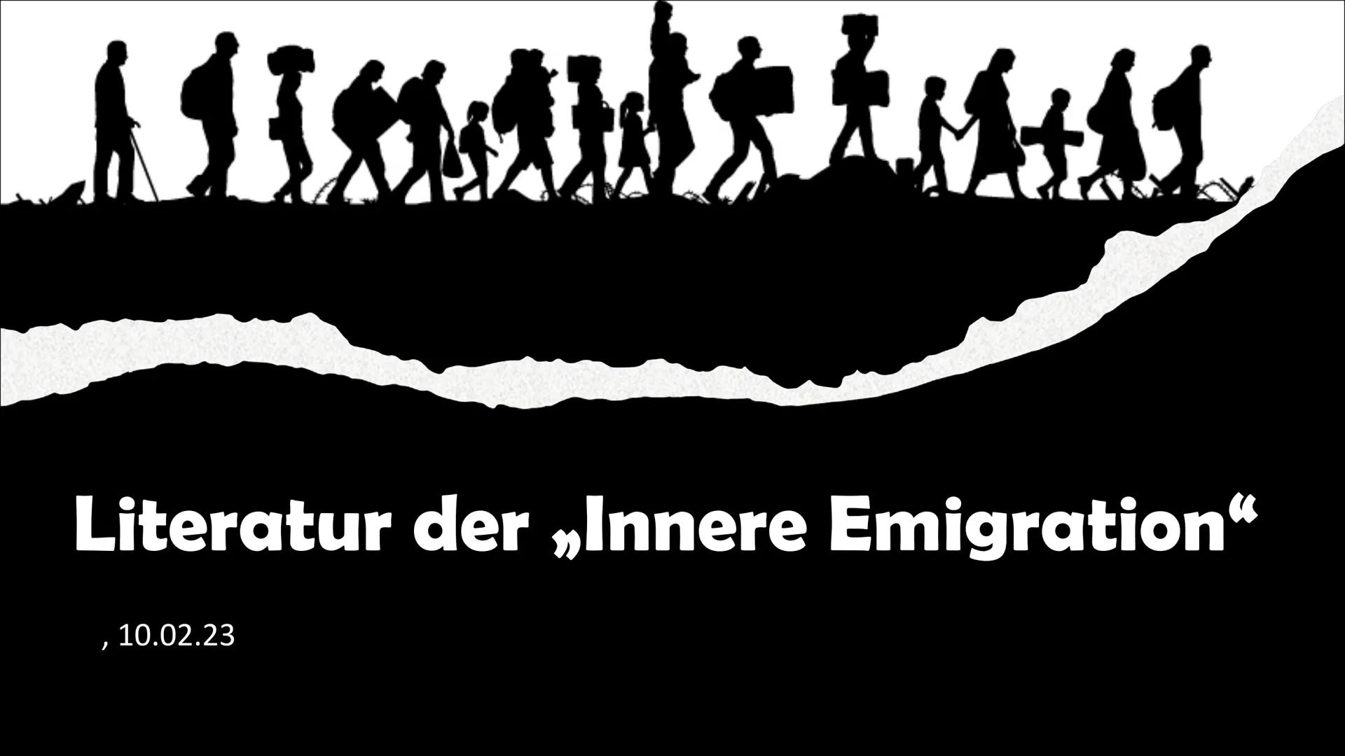 Literatur der „Innere Emigration“

, 10.02.23 # Gliederung

1. Innere Emigration
1.1 Begriffserklärung
1.2 Definition
2. Historischer Kontex