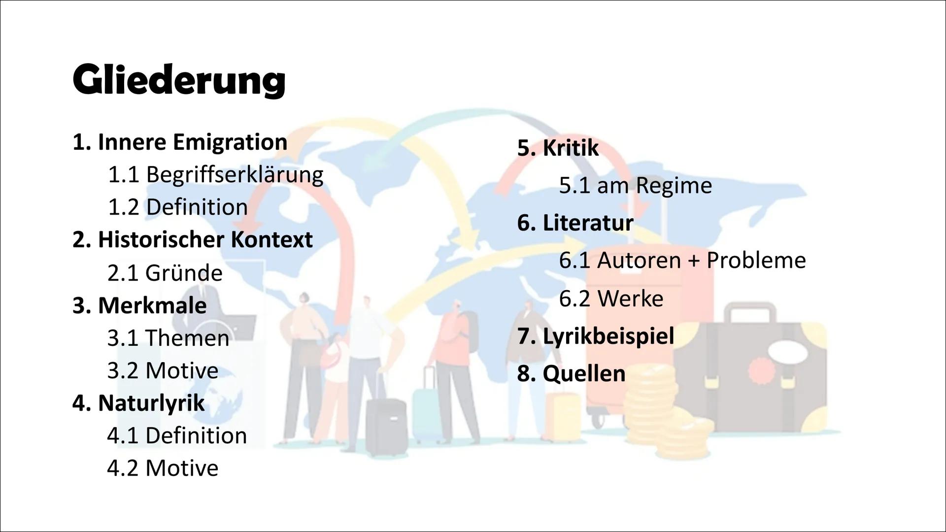 Literatur der „Innere Emigration“

, 10.02.23 # Gliederung

1. Innere Emigration
1.1 Begriffserklärung
1.2 Definition
2. Historischer Kontex