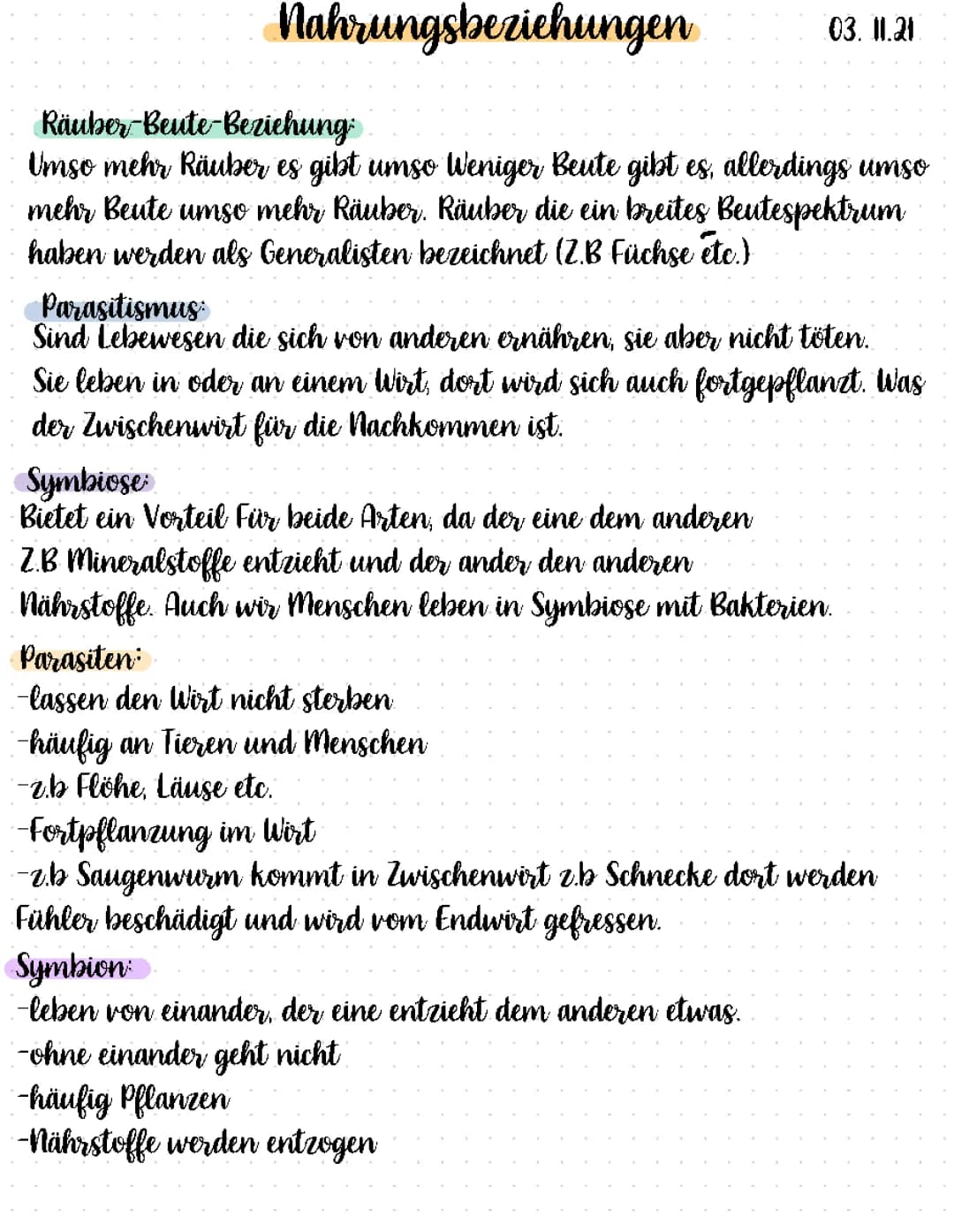Nahrungsbeziehungen