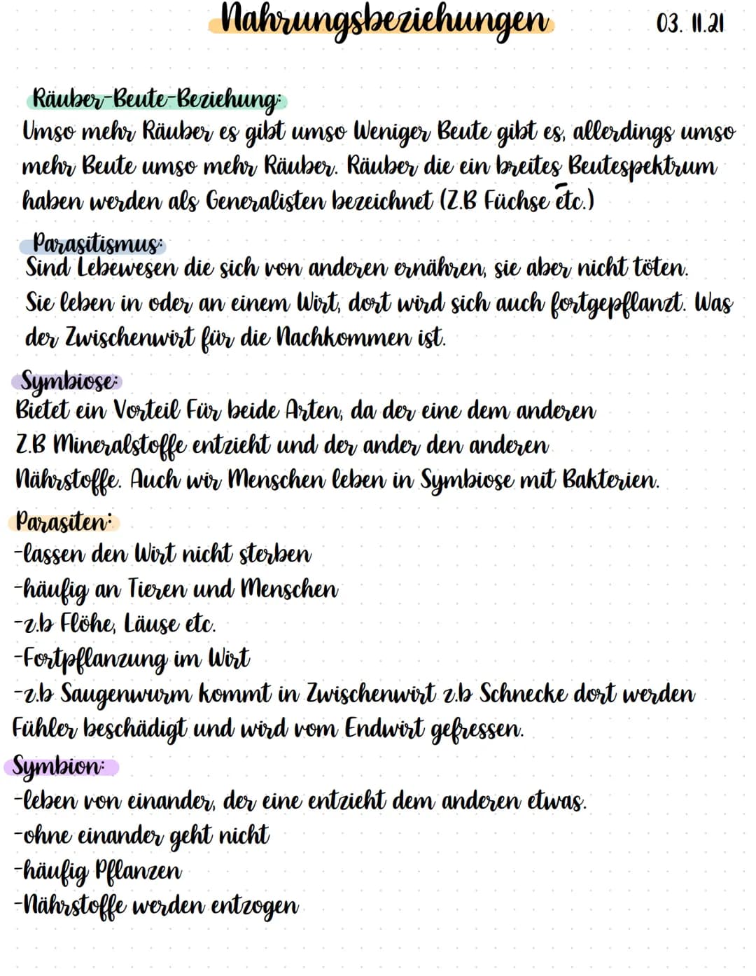 Nahrungsbeziehungen
Räuber Beute Beziehung.
Umso mehr Räuber es gibt umso Weniger Beute gibt es, allerdings umso
mehr Beute umso mehr Räuber