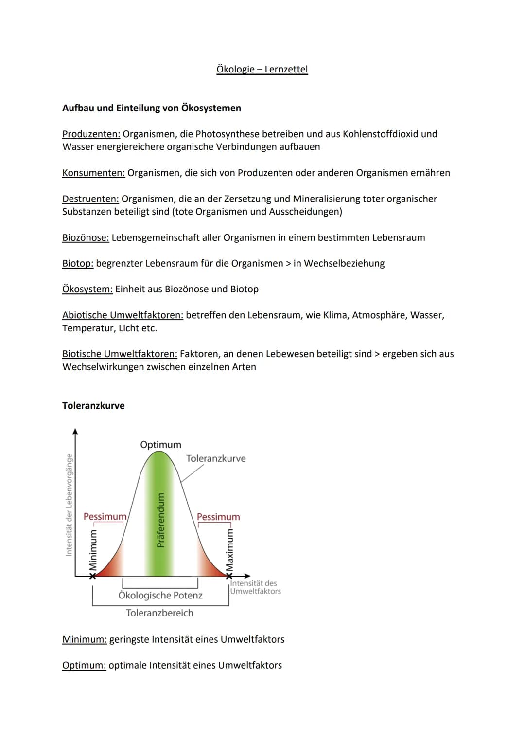 Aufbau und Einteilung von Ökosystemen
Produzenten: Organismen, die Photosynthese betreiben und aus Kohlenstoffdioxid und
Wasser energiereich