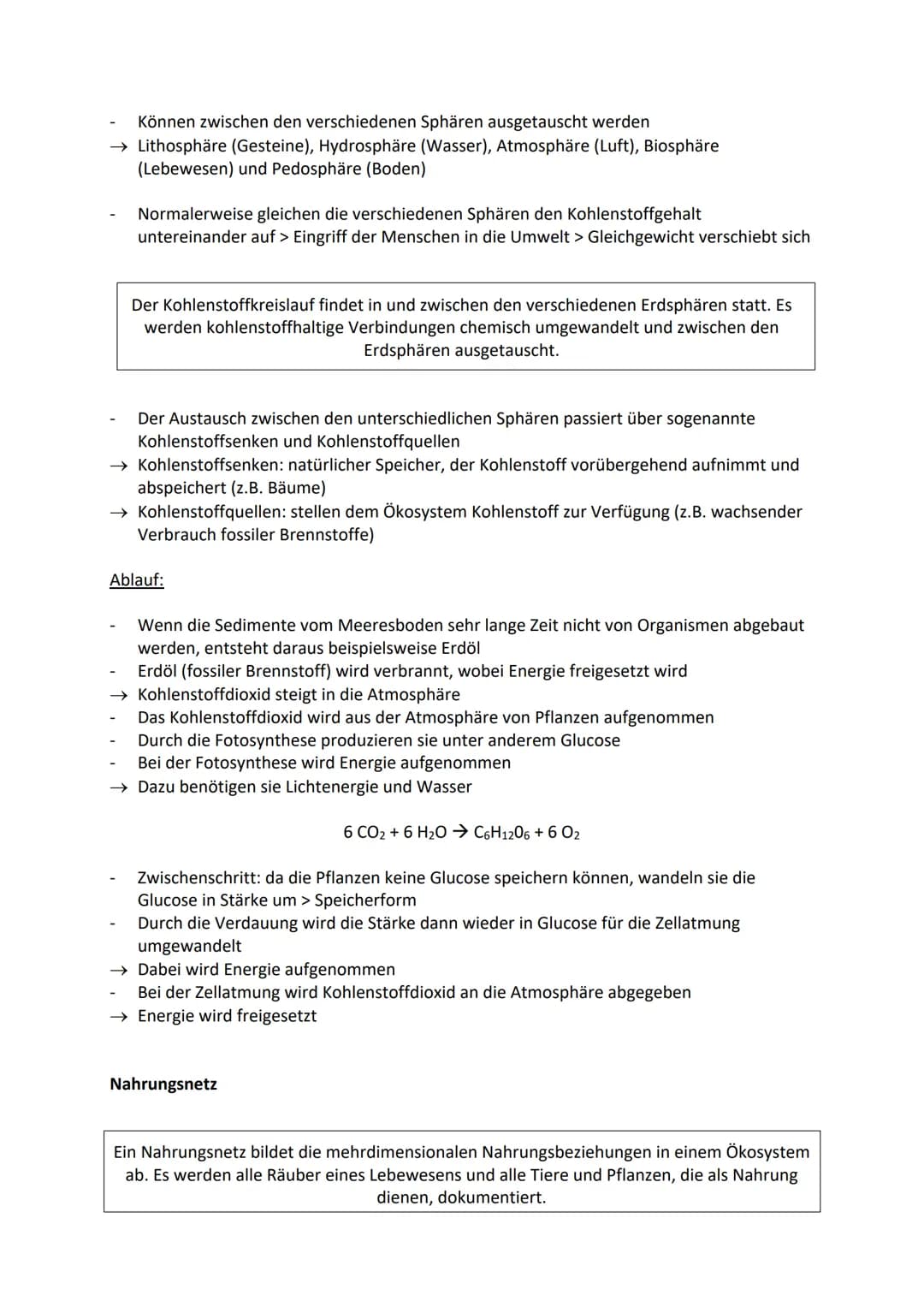 Aufbau und Einteilung von Ökosystemen
Produzenten: Organismen, die Photosynthese betreiben und aus Kohlenstoffdioxid und
Wasser energiereich