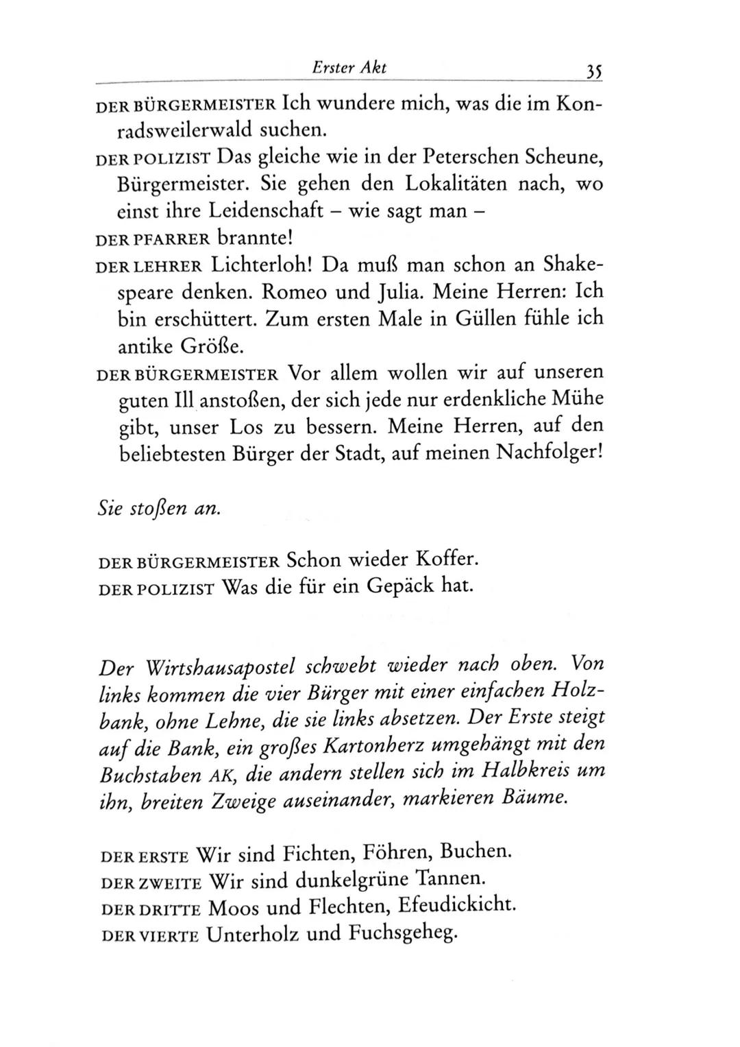 Die Besucher
Personen
Claire Zachanassian, geb. Wäscher
Multimillionärin (Armenian-Oil)
Ihre Gatten VII-IX
Der Butler
Toby } kaugummikauend
