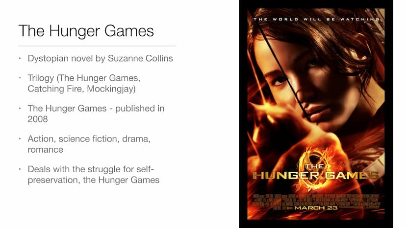 The Hunger
Games Table of contents
General information
Content of the book → Storyline
• Katniss Everdeen
Utopia / Dystopia
Dystopian elemen