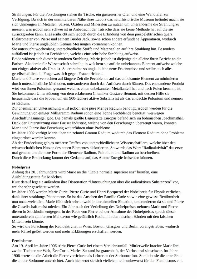 Marie Curie
-Biografie-
Biografie
Marie, geboren Marya, Curie ist in Warschau am 7. November im Jahre 1867 geboren mit ihrem
ursprünglichen 