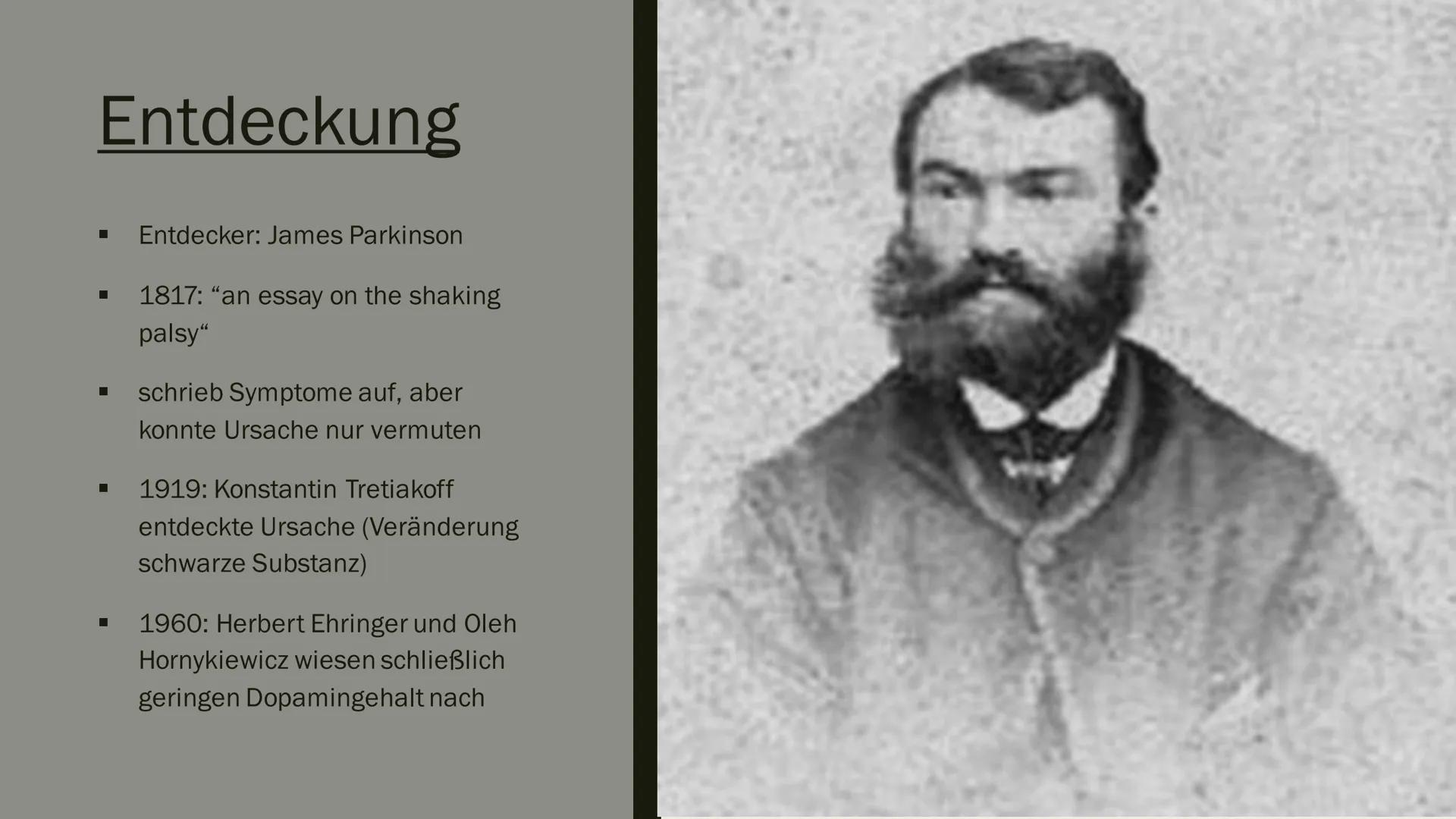 PARKINSON

R

L # Aufbau meines Vortrages

- Was ist Parkinson überhaupt?
- Entdeckung
- Ursachen
- ■ Krankheitsbild
- Häufigkeit
- ■ Diagno