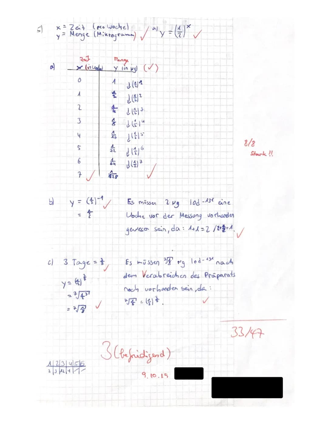 Klassenarbeit Nr. 1
Sportklasse 10 b
Aufgabe 1: Diese Aufgabe kannst du hier auf dem Blatt ausfüllen.
a) Schreibe ohne Zehnerpotenz: b) Schr