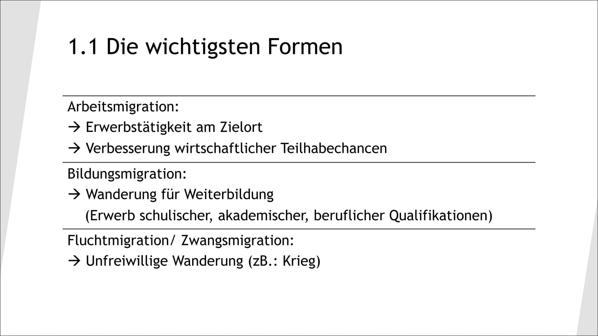 Migration und
Integration Gliederung
1. Was ist Migration
1.1 Die wichtigsten Formen
1.2 Organisation Frontex
1.3 Ansichten anderer Länder
2