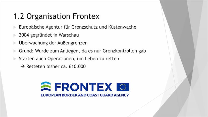 Migration und
Integration Gliederung
1. Was ist Migration
1.1 Die wichtigsten Formen
1.2 Organisation Frontex
1.3 Ansichten anderer Länder
2