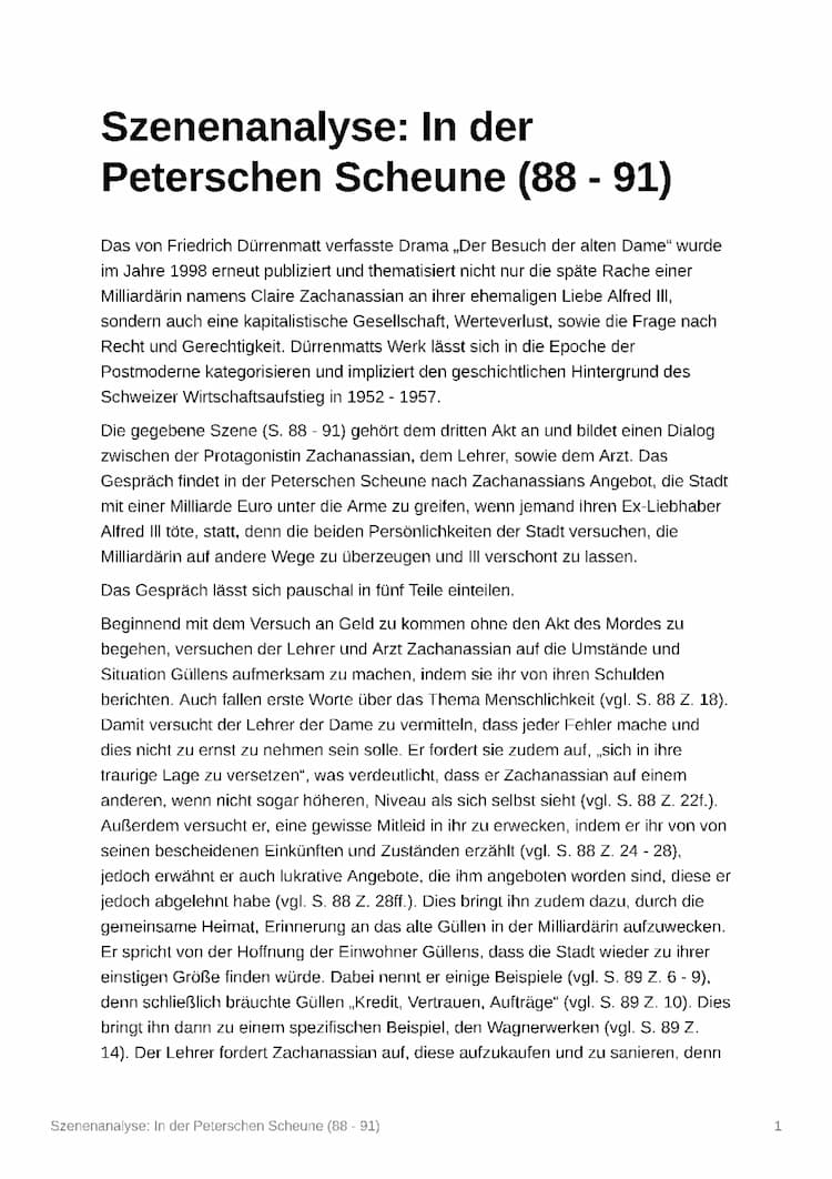 Know DIALOGANALYSE - Der Besuch der alten Dame: In der Peterschen Scheune (88 - 91)  thumbnail
