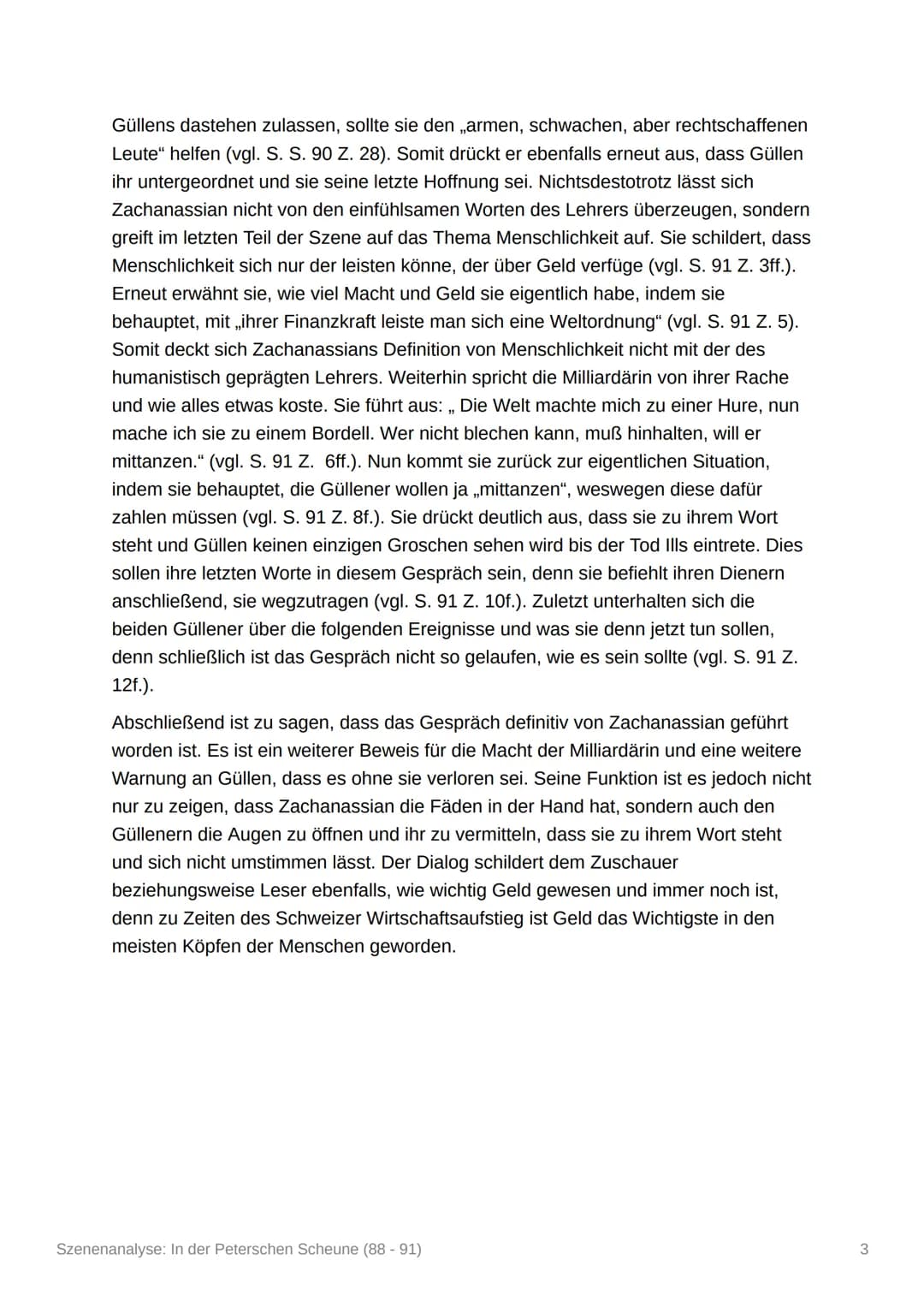 Szenenanalyse: In der
Peterschen Scheune (88 - 91)
Das von Friedrich Dürrenmatt verfasste Drama ,,Der Besuch der alten Dame" wurde
im Jahre 
