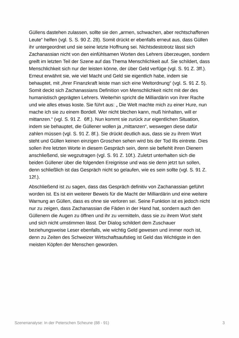 Szenenanalyse: In der
Peterschen Scheune (88 - 91)
Das von Friedrich Dürrenmatt verfasste Drama ,,Der Besuch der alten Dame" wurde
im Jahre 