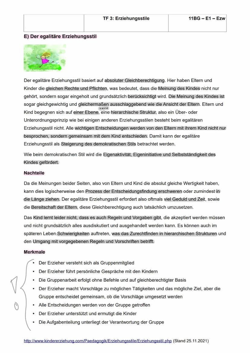 Erziehungsstile
TF 3: Erziehungsstile
11BG-E1 - Ezw
Mit dem Begriff „Erziehungsstil“ meint man die Art und Weise, wie sich Eltern dem Kind g