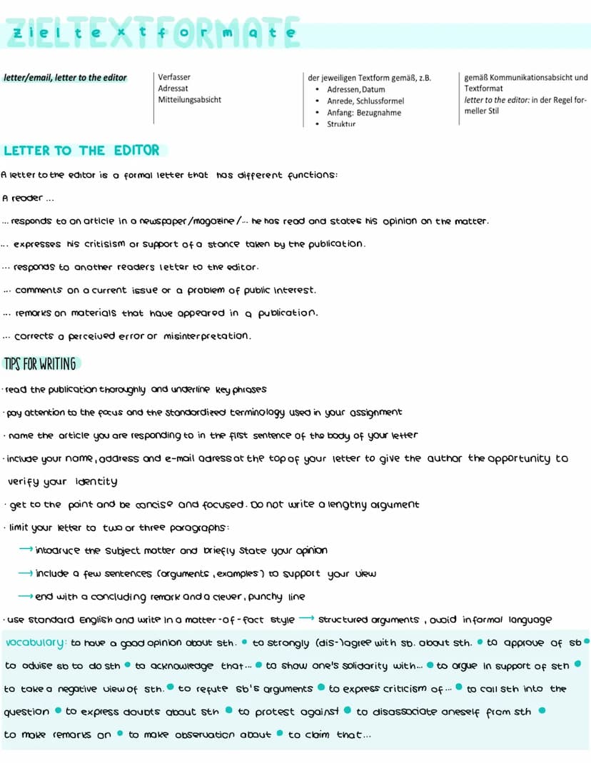 ZIELTEXTFORMAFE
COMMENT/ARGUMENTATIVE TEXT
>introduction:
intodruce the topic
• make some intoductory remarks in which you raise a question,