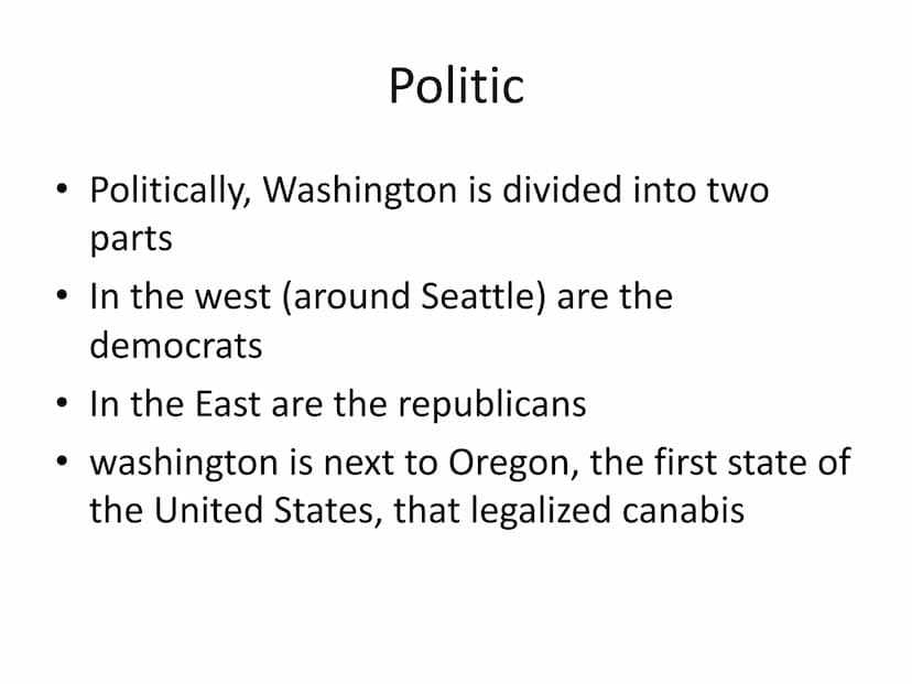 Washington State General Information
• Surface: 184.665 km²
●
Capital: Olympia
Famous Citys: Seattle, Oregon
• Member of the US: 11 November