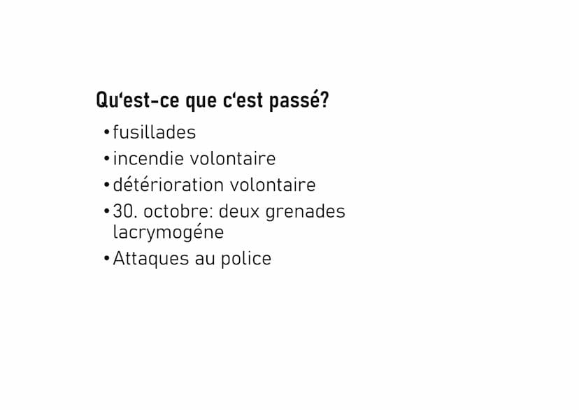 7777
JACIE
230ctobre 05
MORTS POUR RIEN
Crans
Les émeutes dans les
banlieues de 2005 Informations le plus importants
• Des émeutes
• 27. Oct