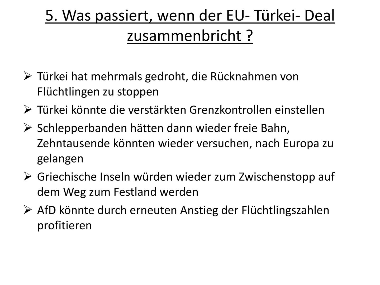 Das Flüchtlingsabkommen zwischen der
EU und der Türkei
Erfüllt das Abkommen seine Ziele? Gliederung
1. Warum hat die EU ein Flüchtlingsabkom