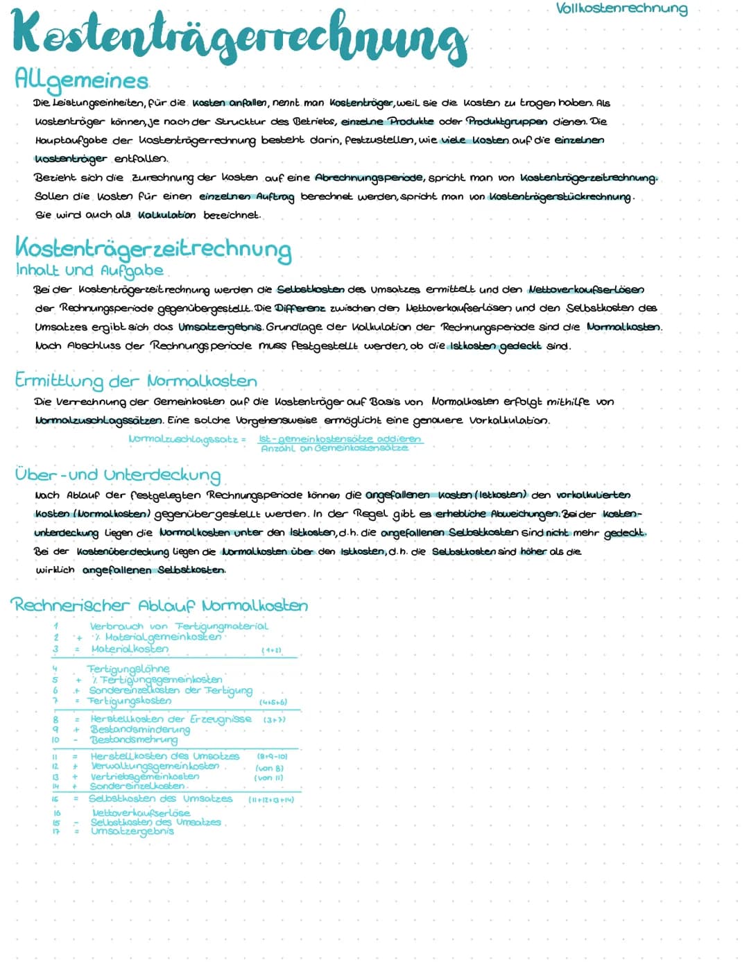Kostenträgerrechnung
Allgemeines
Die Leistungseinheiten, für die kosten anfallen, nennt man Kostenträger, weil sie die Kosten zu tragen habe