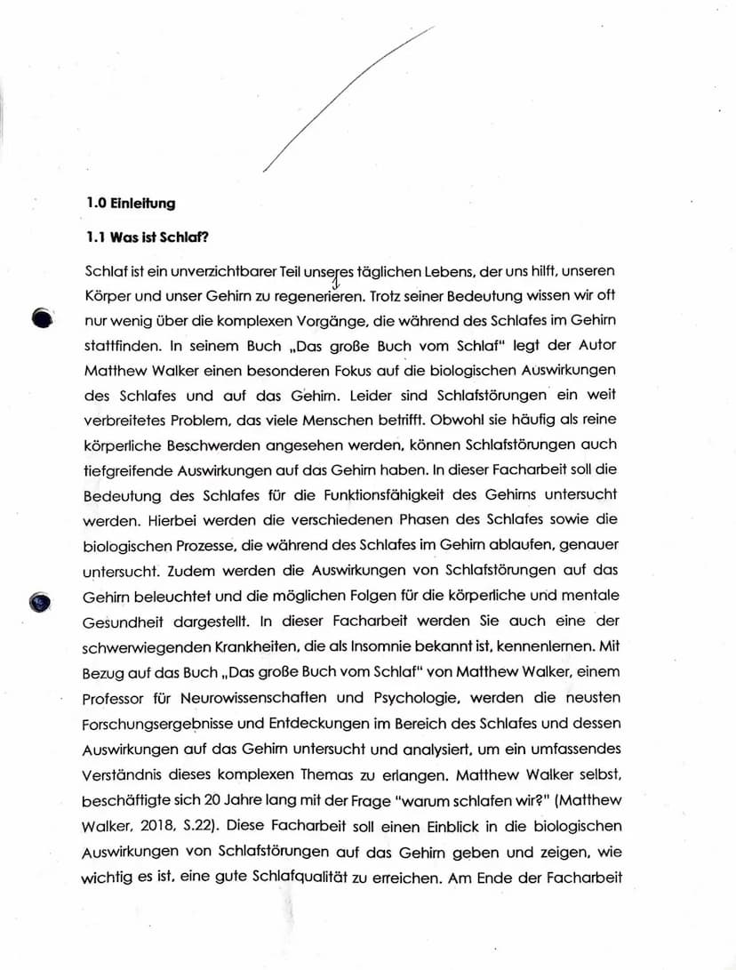Thema: Schlaflosigkeit und ihre biologischen Auswirkungen auf das Gehirn -
Angelehnt an das Buch "Das große Buch vom Schlaf" verfasst von Pr