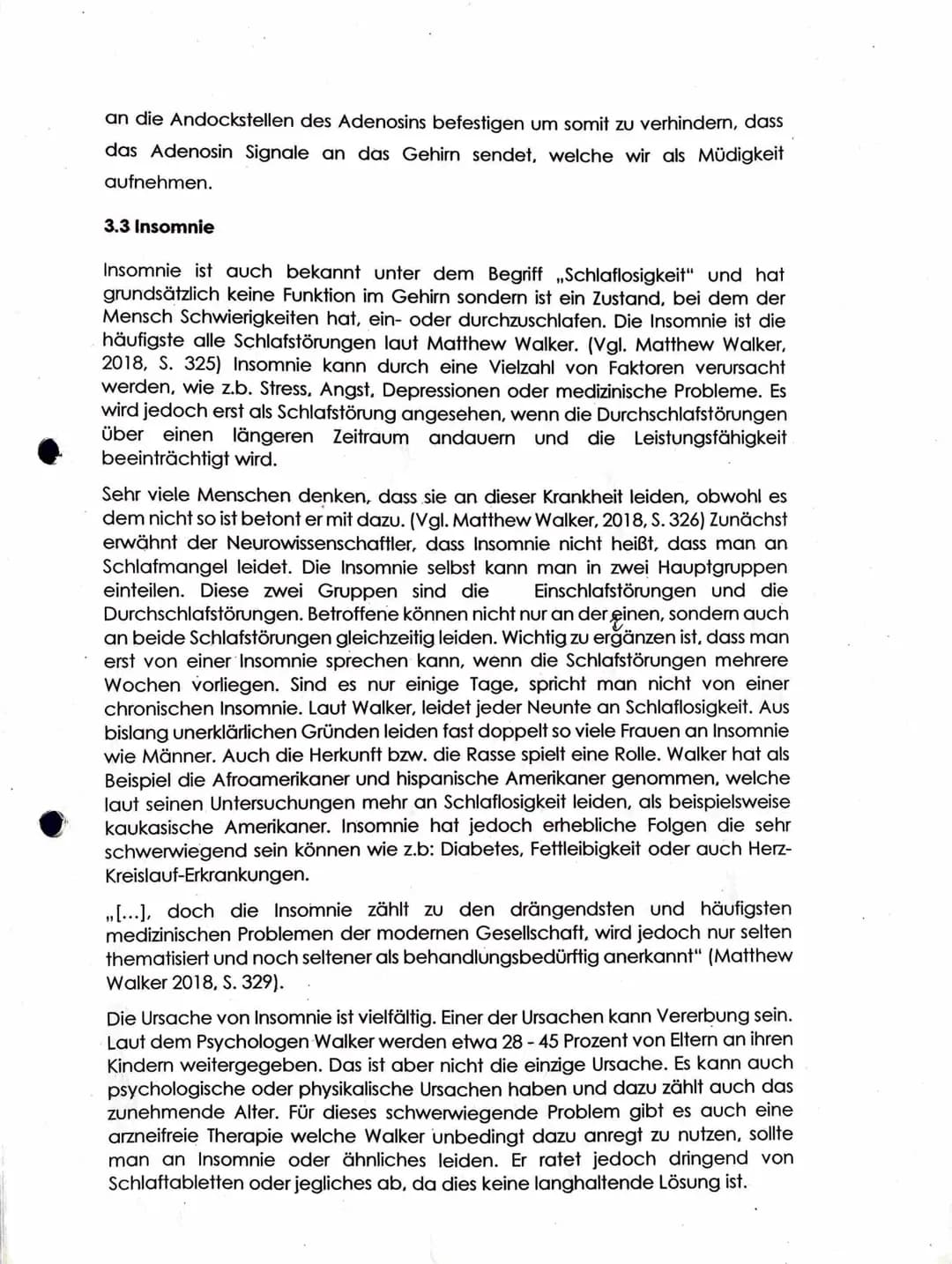 Thema: Schlaflosigkeit und ihre biologischen Auswirkungen auf das Gehirn -
Angelehnt an das Buch "Das große Buch vom Schlaf" verfasst von Pr
