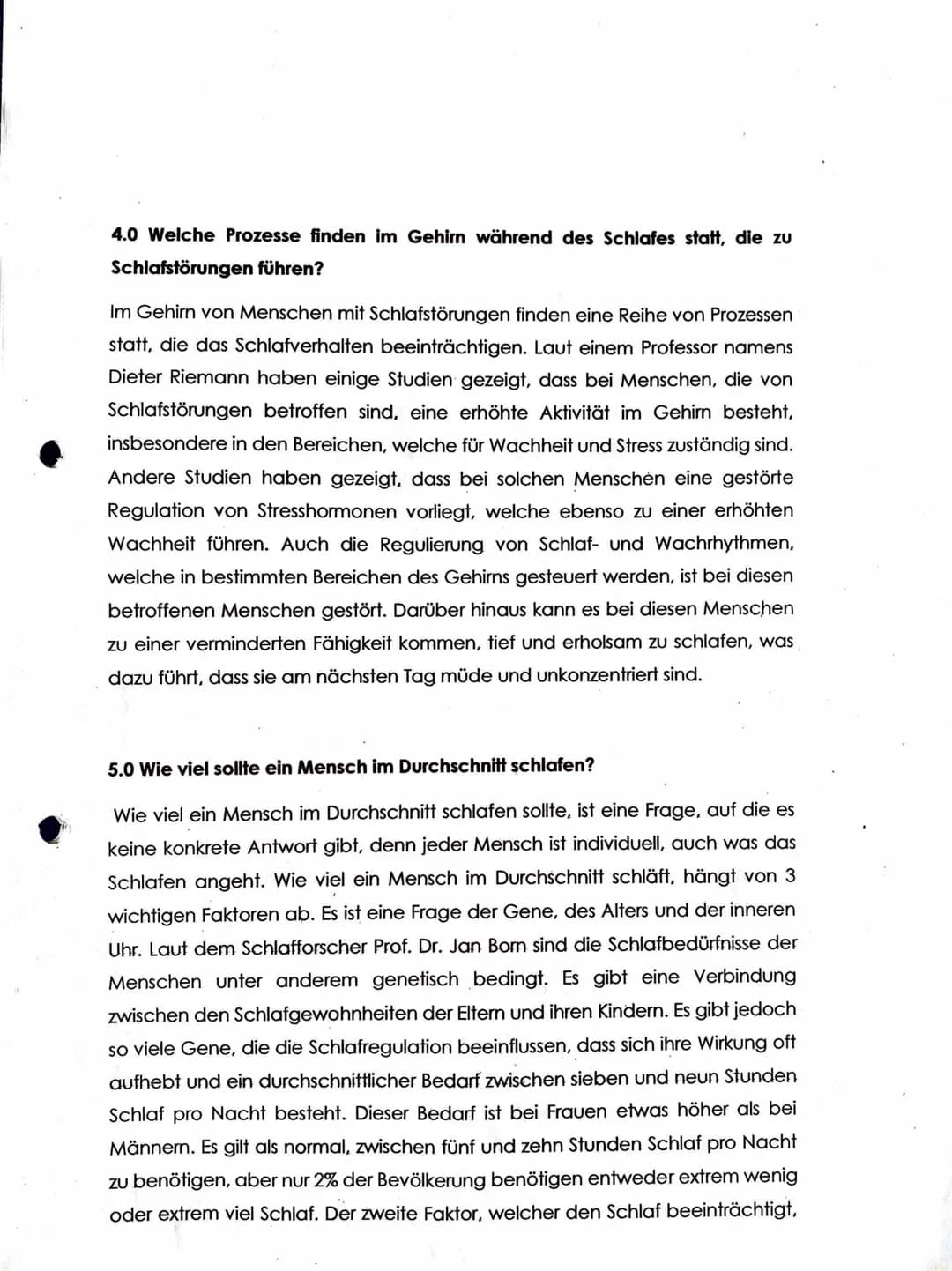 Thema: Schlaflosigkeit und ihre biologischen Auswirkungen auf das Gehirn -
Angelehnt an das Buch "Das große Buch vom Schlaf" verfasst von Pr