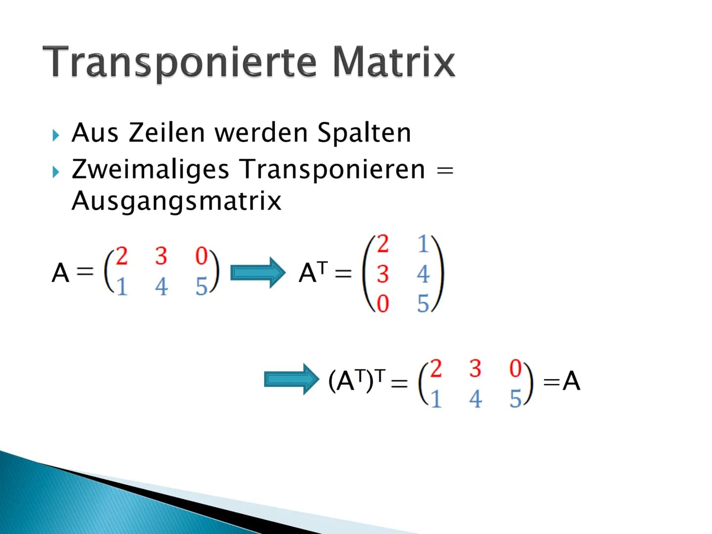 Mathe GFS
Matrix GFS Matrizen
Multiplikation von Matrizen:
b1 b12
b21b22
b31 b32)
C11= a11*b11+a12*b21+a13*b31
a11 a12 a13
a21 a22 a23
a11 a