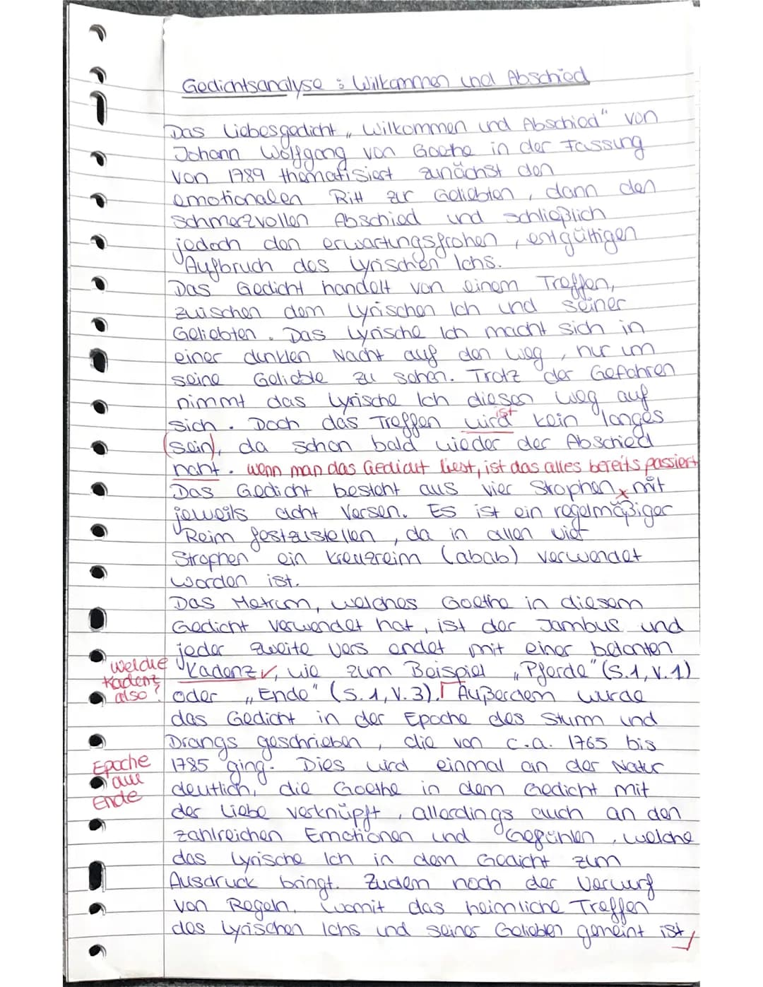 jeder
weldile Kadenz ✓, wie
Kadenz
also
Epoche
all
Gedichtsanalyse : Wilkammen und Abschied
Das Liebesgedicht, Wilkommen und Abschied" von
J