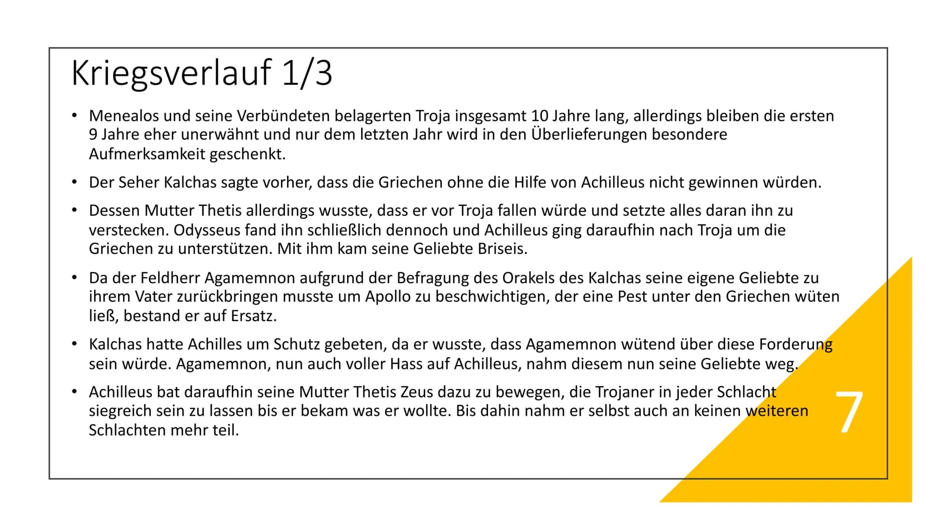 Troja und der trojanische Krieg - Handout
Wichtiger Teil der griechischen Mythologie
1 Vorgeschichte
Paris, Sohn des Königs von Troja, wird 