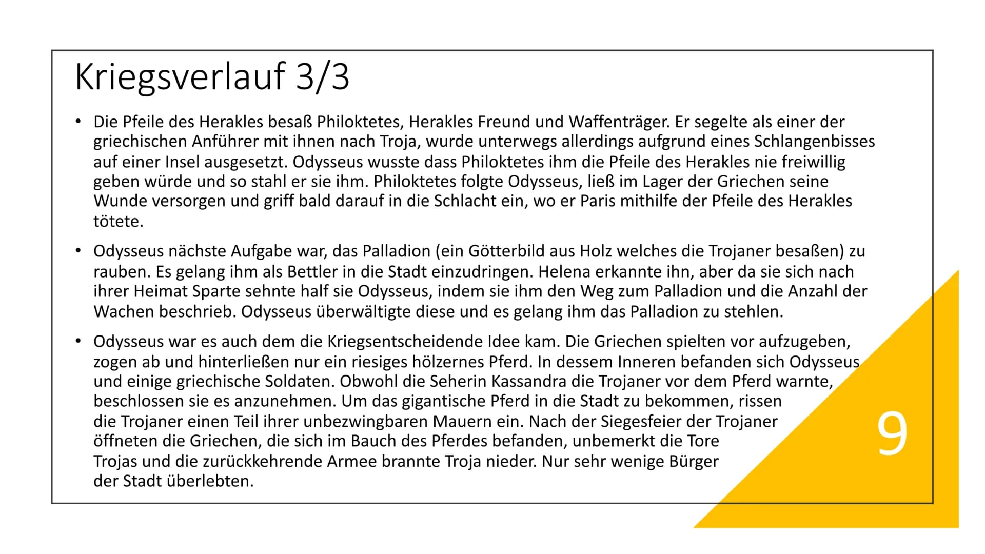 Troja und der trojanische Krieg - Handout
Wichtiger Teil der griechischen Mythologie
1 Vorgeschichte
Paris, Sohn des Königs von Troja, wird 