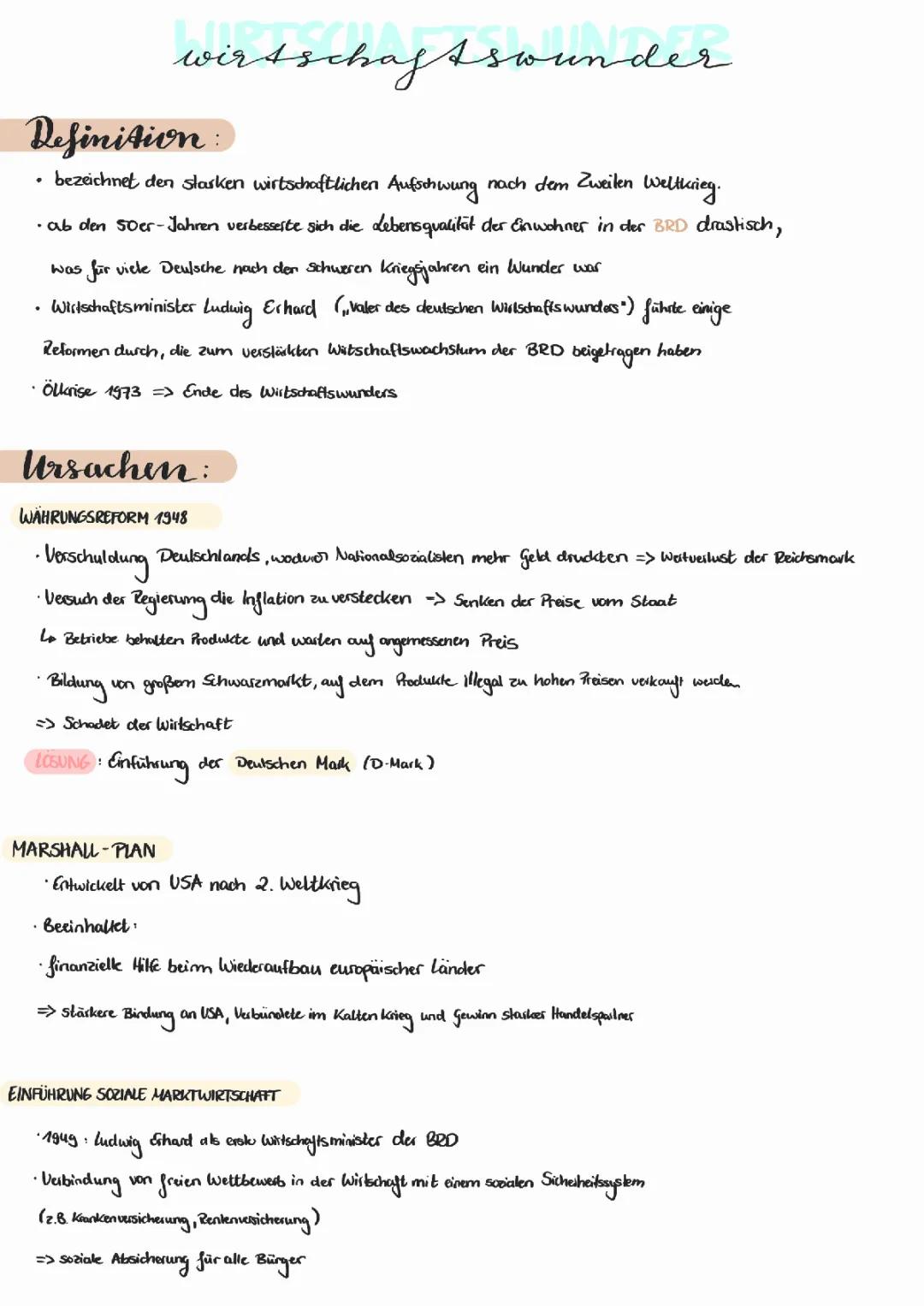 Das Wirtschaftswunder 