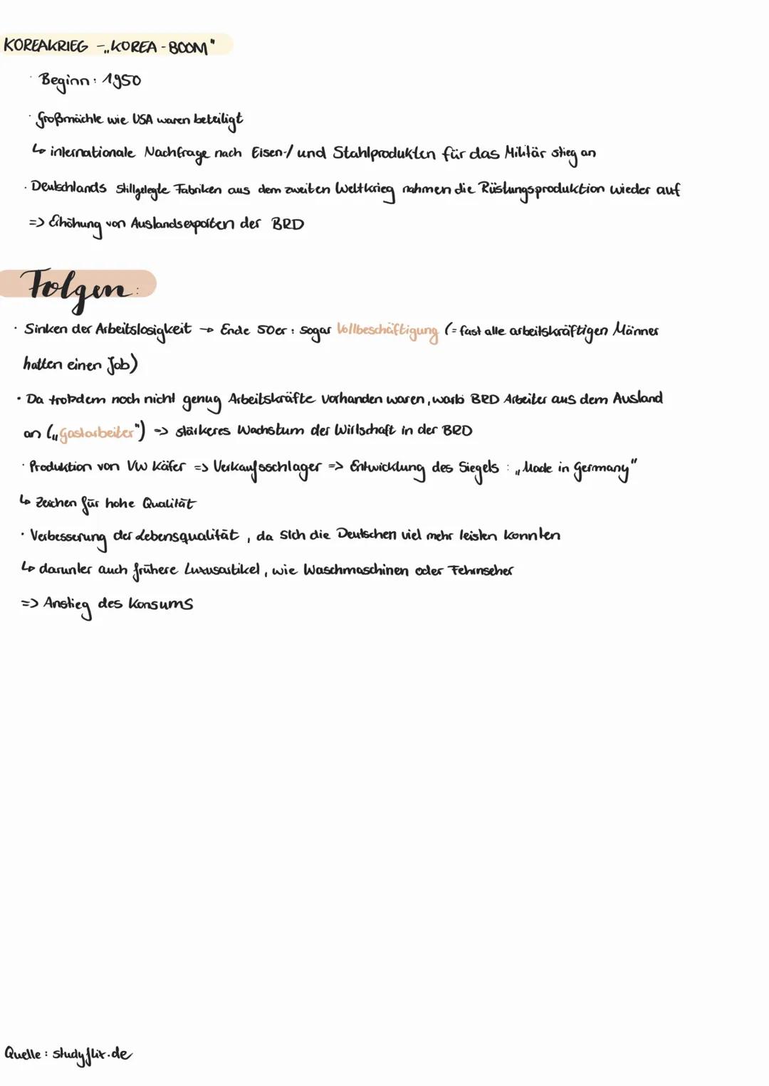 Definition:
bezeichnet den slarken wirtschaftlichen Aufschwung nach dem Zweilen
Weltkrieg.
• ab den 50er-Jahren verbesserte sich die Lebensq