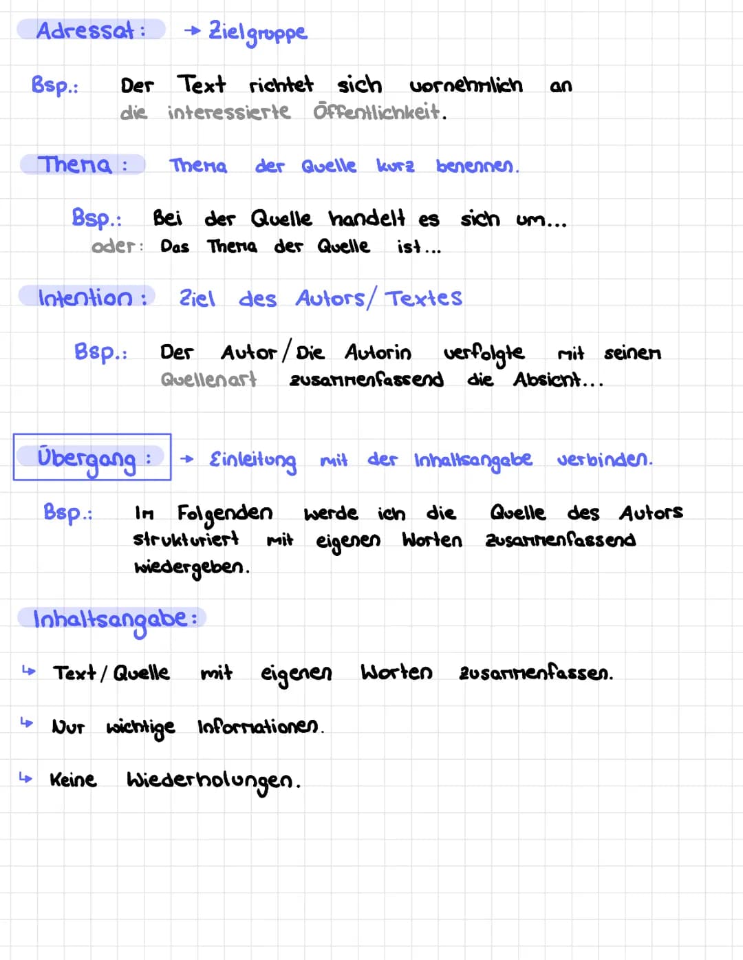 Einleitung
Benennen: Titel, Autor, Entstehungszeit und
der Veröffentlichung.
Quellen Analyse
Bsp.: Die vorliegende Quelle
verfasst von (Auto