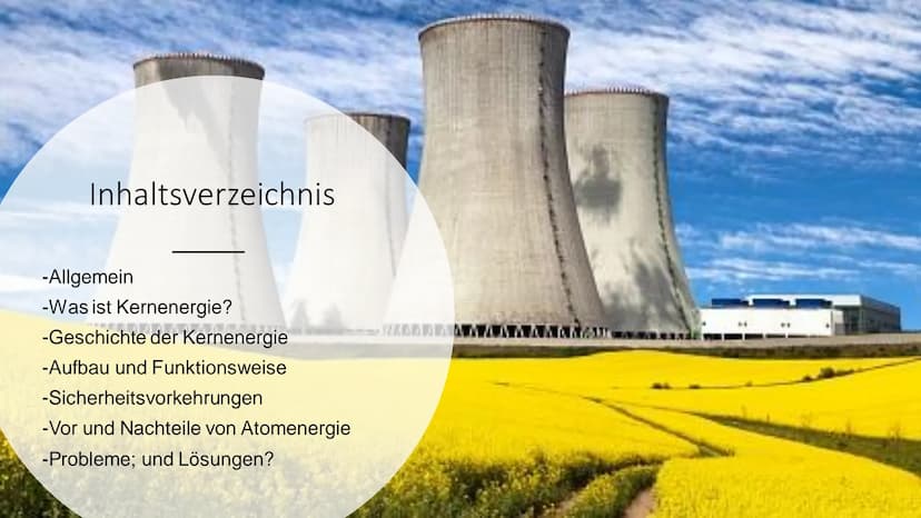 M^^^^^^
CH
Atomenergie
Von Mia und Veronika Inhaltsverzeichnis
-Allgemein
-Was ist Kernenergie?
-Geschichte der Kernenergie
-Aufbau und Funk