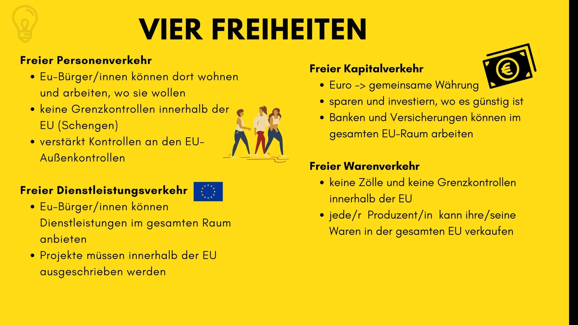 Was ist der
europäische
Binnenmarkt
? 1
Allgemein
GLIEDEKUNG
2
Vier Freiheiten
3
Ziele
4
Vorteile
5
Herausforderungen EUROPÄISCHE
BINNENMARK