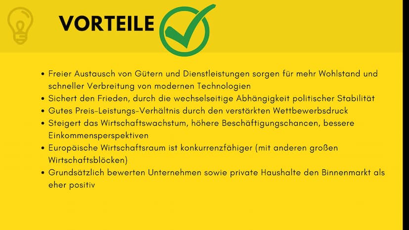 Was ist der
europäische
Binnenmarkt
? 1
Allgemein
GLIEDEKUNG
2
Vier Freiheiten
3
Ziele
4
Vorteile
5
Herausforderungen EUROPÄISCHE
BINNENMARK