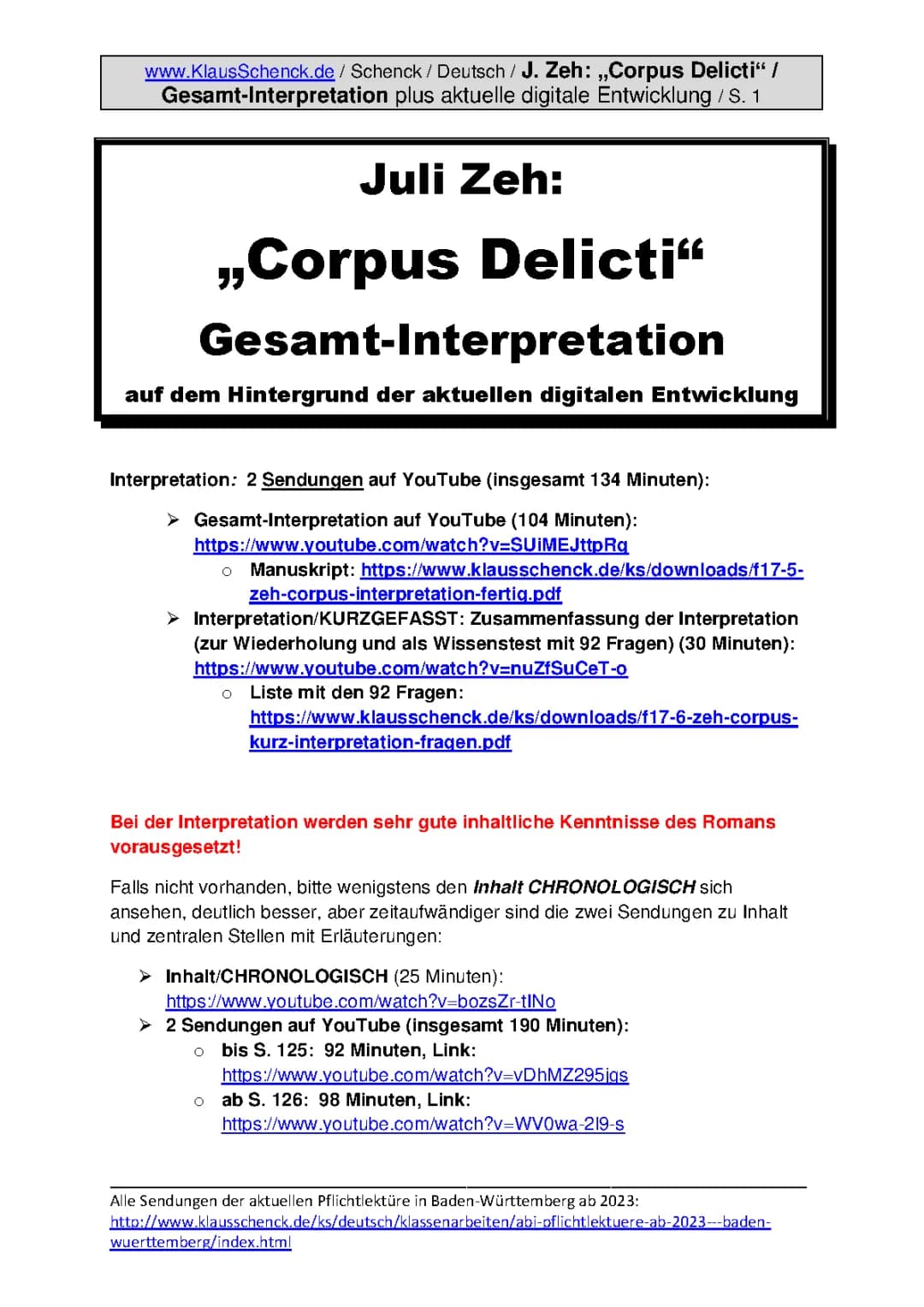 Corpus Delicti: Zusammenfassung, Analyse & Fragen zu Juli Zeh