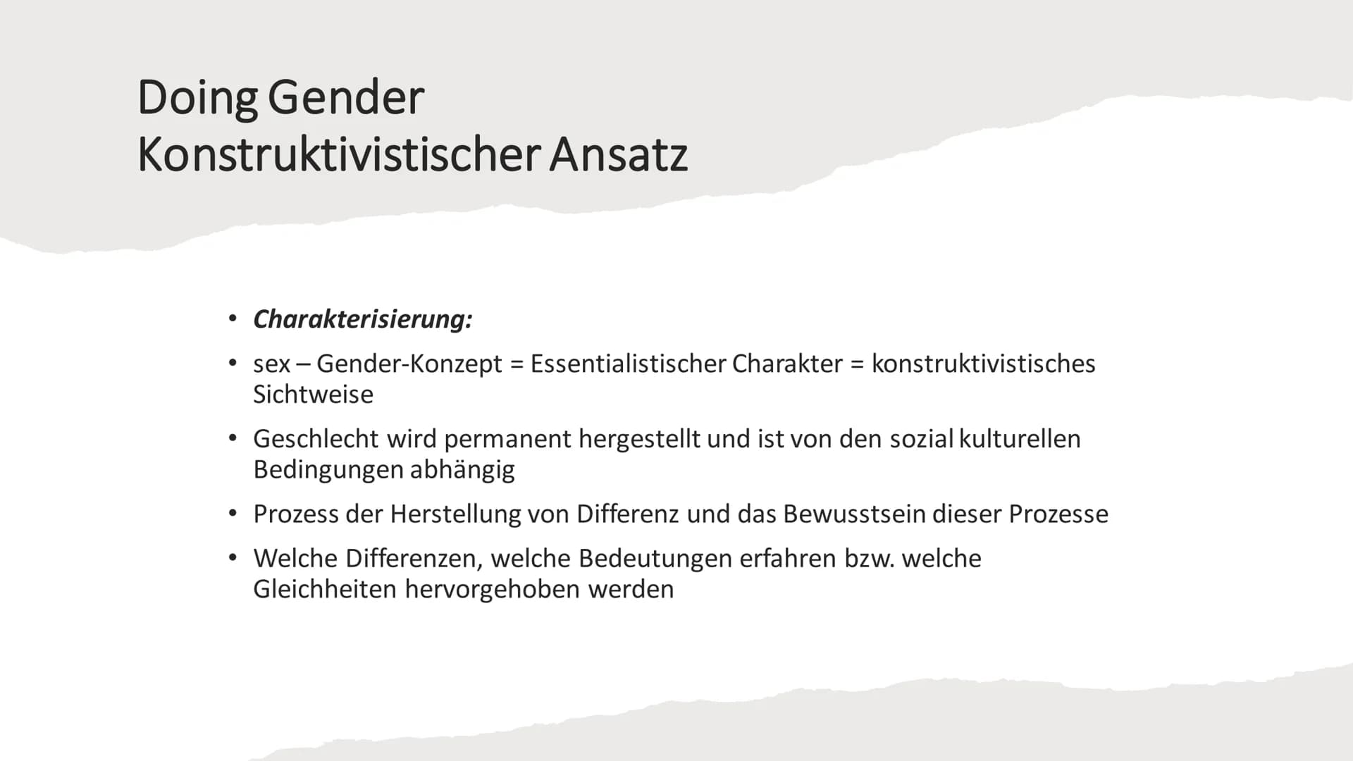 Gender/Gender Theorie / Doing Gender / Gender-Mainstreaming Inhaltsverzeichnis
●
Definitionen
• Gender
1. Gleichheitstheorie
2. Differenzthe