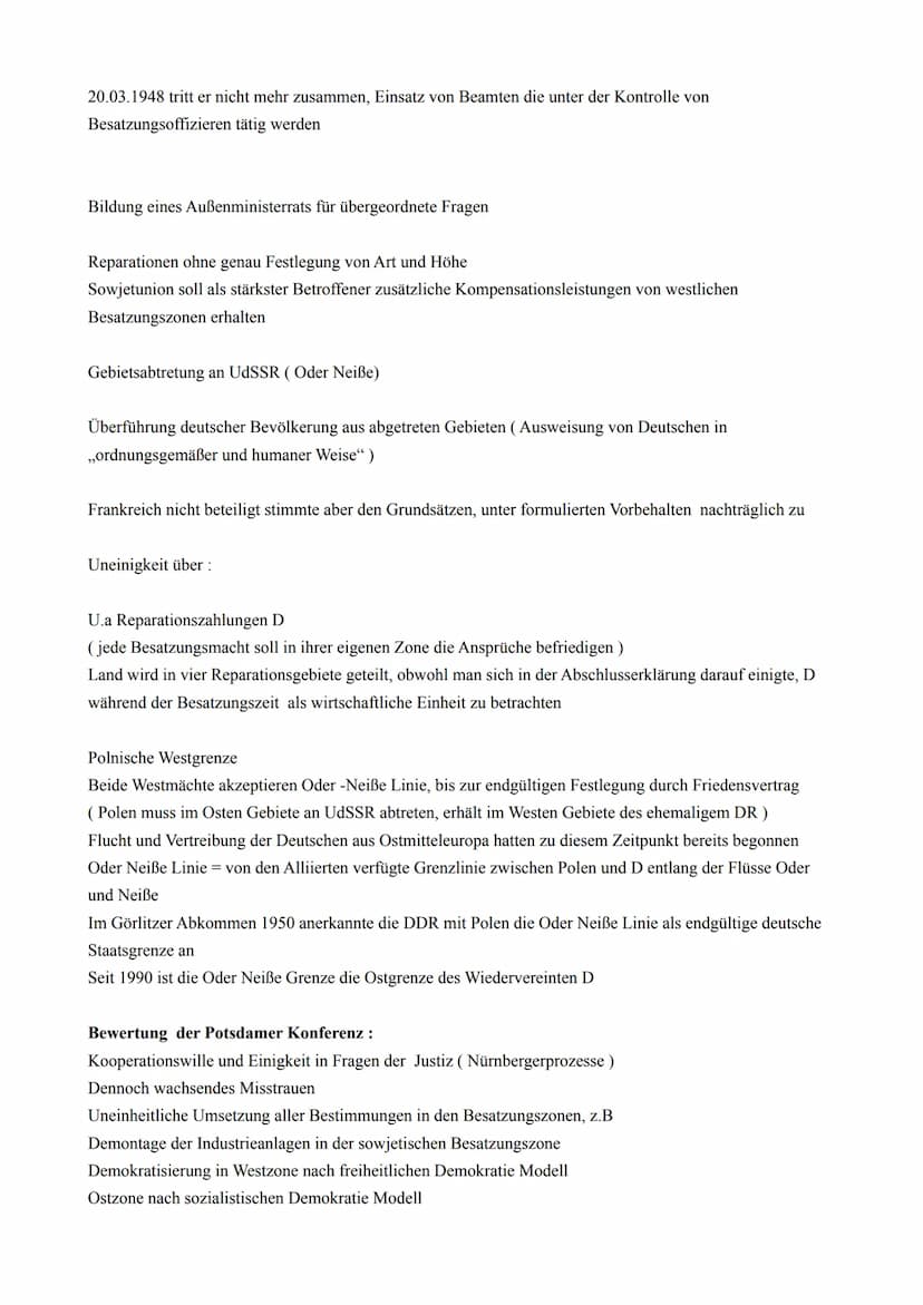DEUTSCHLAND UND DIE WELT NACH 1945
(ES KOMMEN WIEDERHOLUNGEN VON ASPEKTEN VOR, DAS IST VORGESEHEN)
Kriegsende und Neuanfang
1945
Bröckelnde 